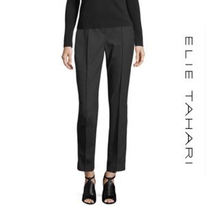NWOT {ELIE TAHARI} Luxury Tuxedo Ankle Trouser in Dark Grey • Size 4